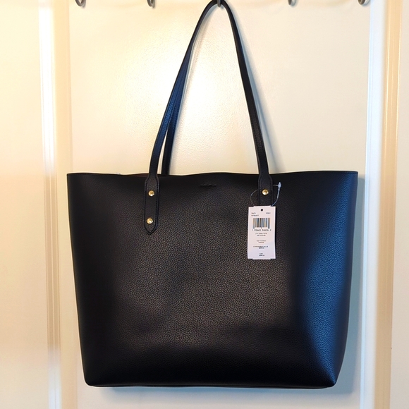 Coach Black Leather Town Tote NWT - Picture 4 of 11